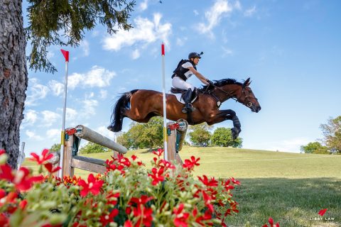 GER-Ingrid Klimke rides Equistros Siena Just Do It during the Cross Country. Interim-3rd. 2022 ITA-Pratoni del Vivaro - FEI Nations Cup Eventing, and the 2022 FEI World Championships Test Event for Eventing. Saturday 14 May 2022. Copyright Photo: Libby Law Photography